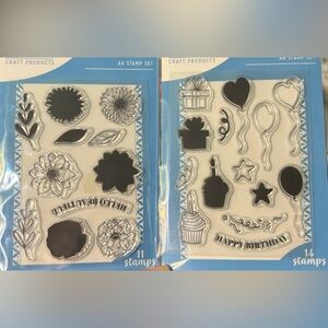 Bundle of 2 stamp sets. For cards, scrapbooking and other paper crafting. New.